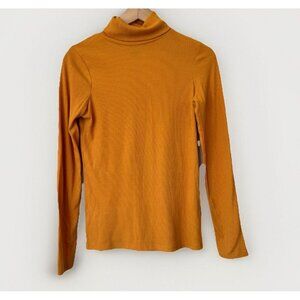 Womens Ribbed Turtle Neck Long Sleeve Top Soft Lightweight Basic Fitted Shirt 12
